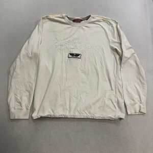 Vintage Tommy Hilfiger Red Label Shirt Men's L White Long Sleeve Motor Series